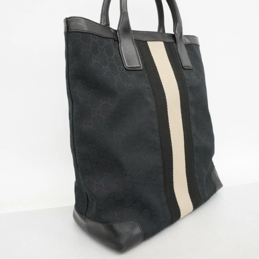 Gucci Tote Bag GG Canvas Black Silver Hardware - Picture 2 of 8